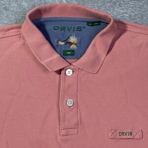 Orvis Men's XL Tall Polo Shirt Cotton Pink Short Sleeve Casual Everyday Daddy‎